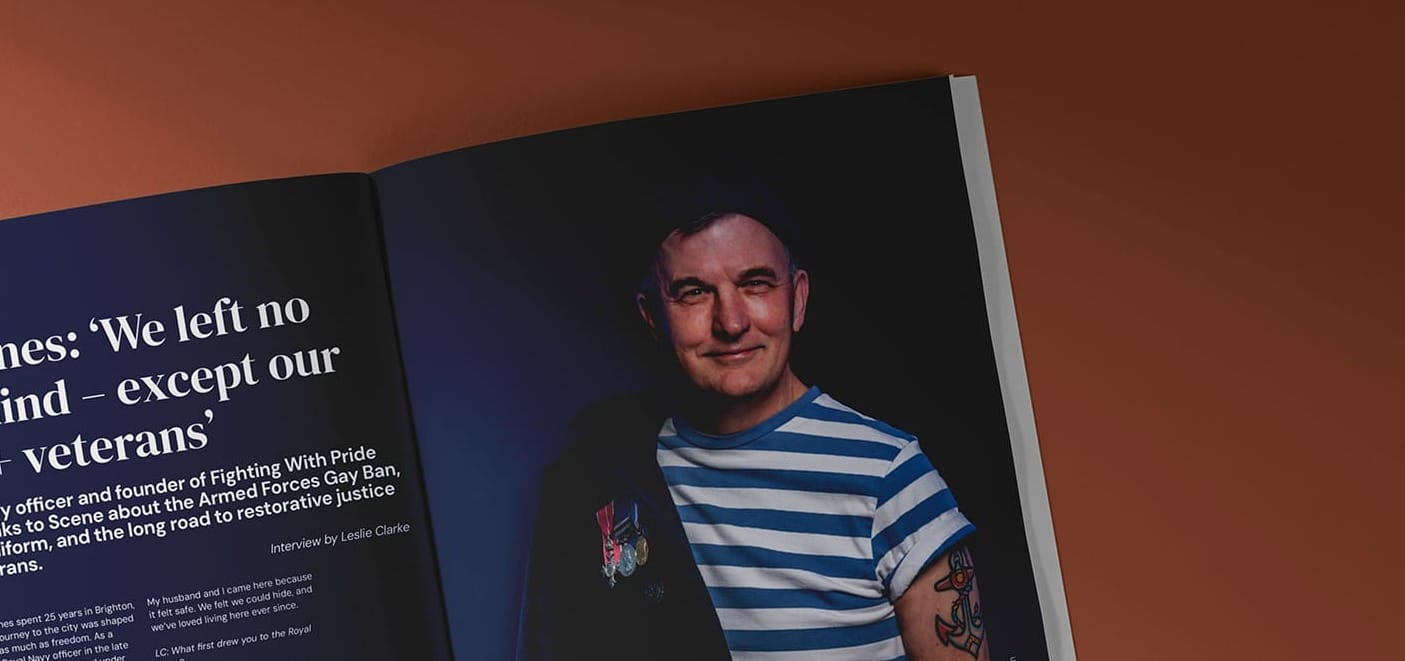 This is a Scene Magazine mock-up showing a cropped version of the interview with Craig Jones on the left, alongside his portrait.