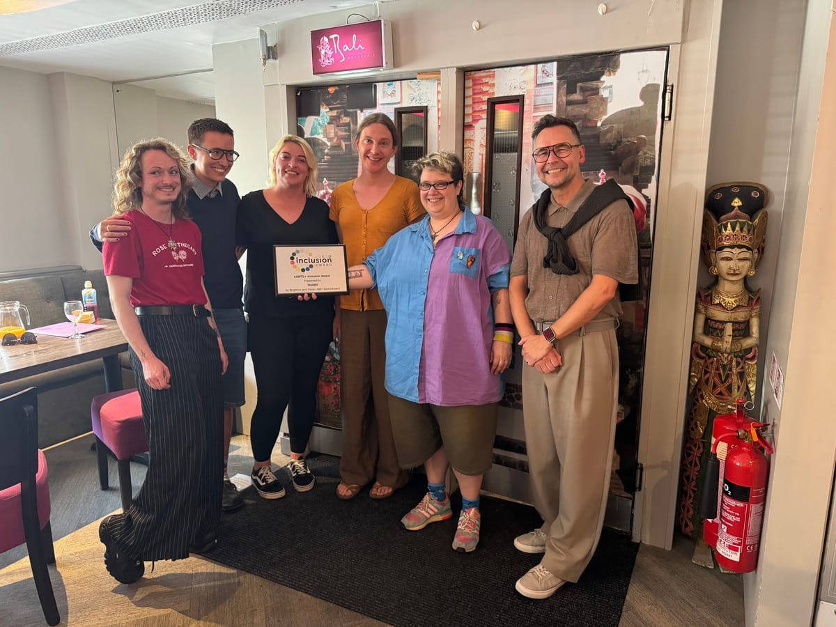 Switchboard CEO Joe Sainsbury presents trailblazing GP surgery WellBN with Health Inclusion Award