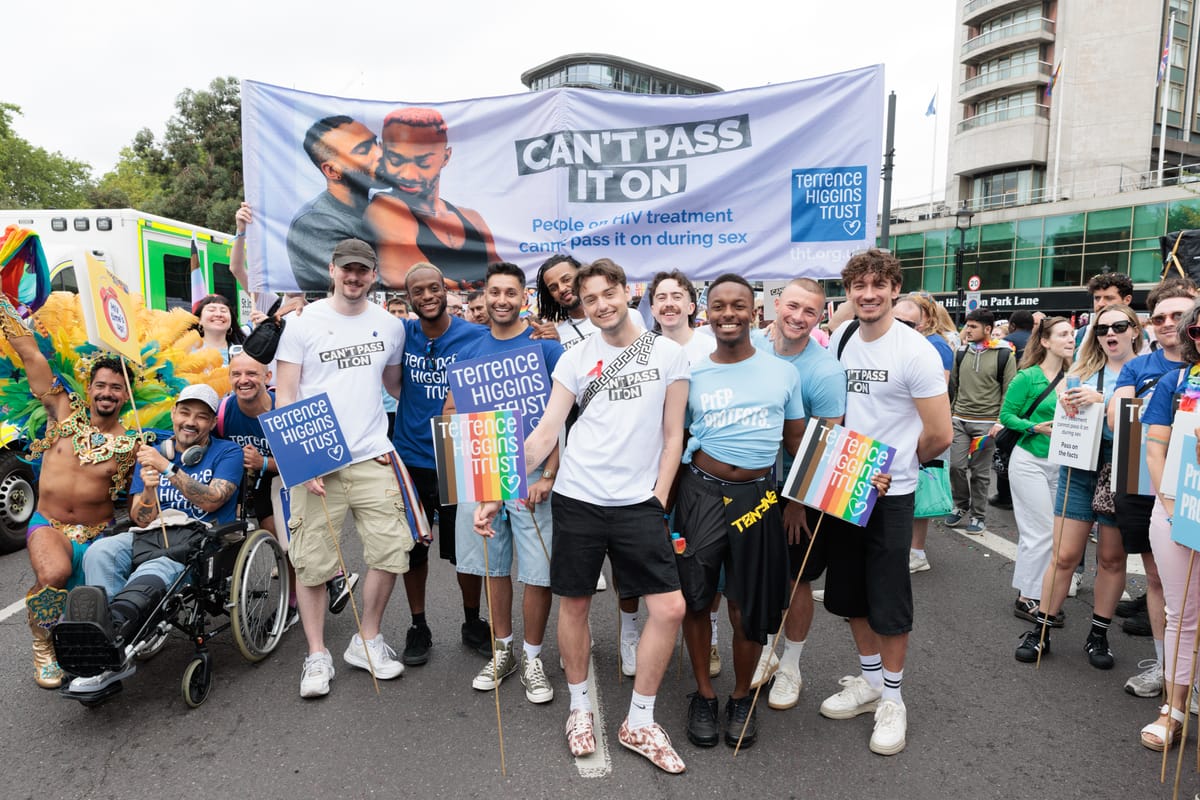 Can't Pass It On: 'I Kissed A Boy' stars march with Terrence Higgins Trust at London Pride