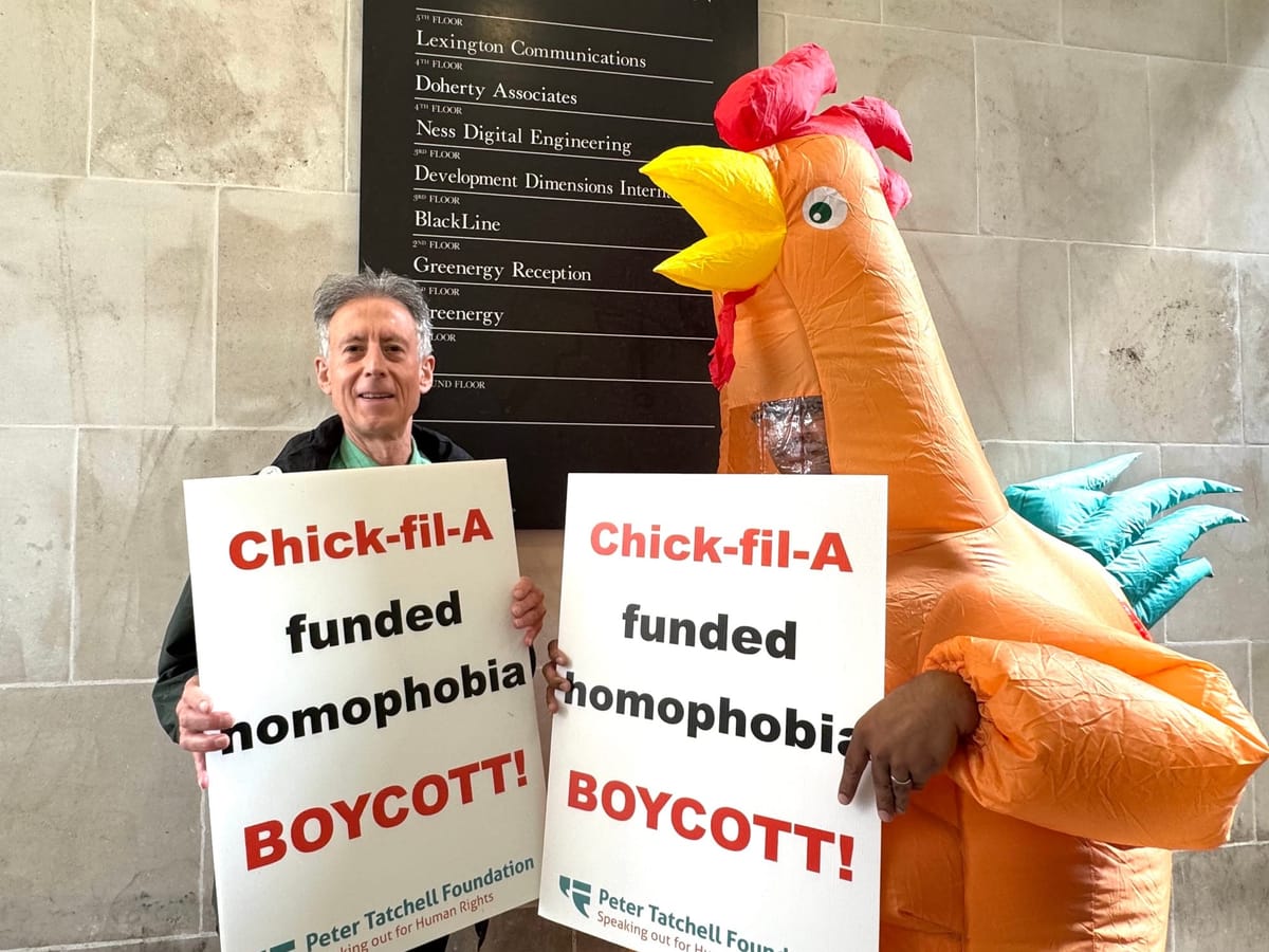 Peter Tatchell launches bid to block US fast food chain Chick-fil-A from launching in UK due to "history of funding anti-LGBTQ+ campaigns"