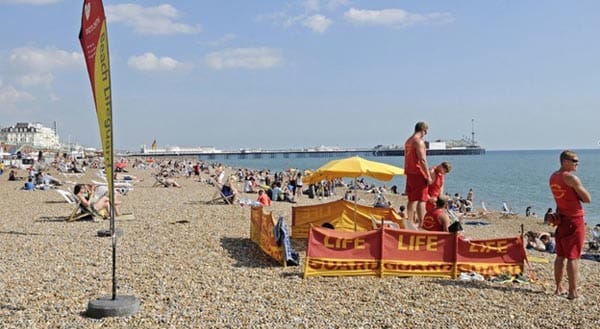 City lifeguards take up their posts