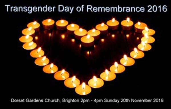 Transgender Day of Remembrance Memorial Service today at 2pm
