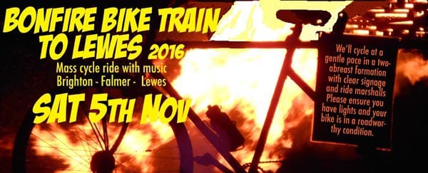 Join the Mayor and ride the ‘Bonfire Bike Train’ to Lewes