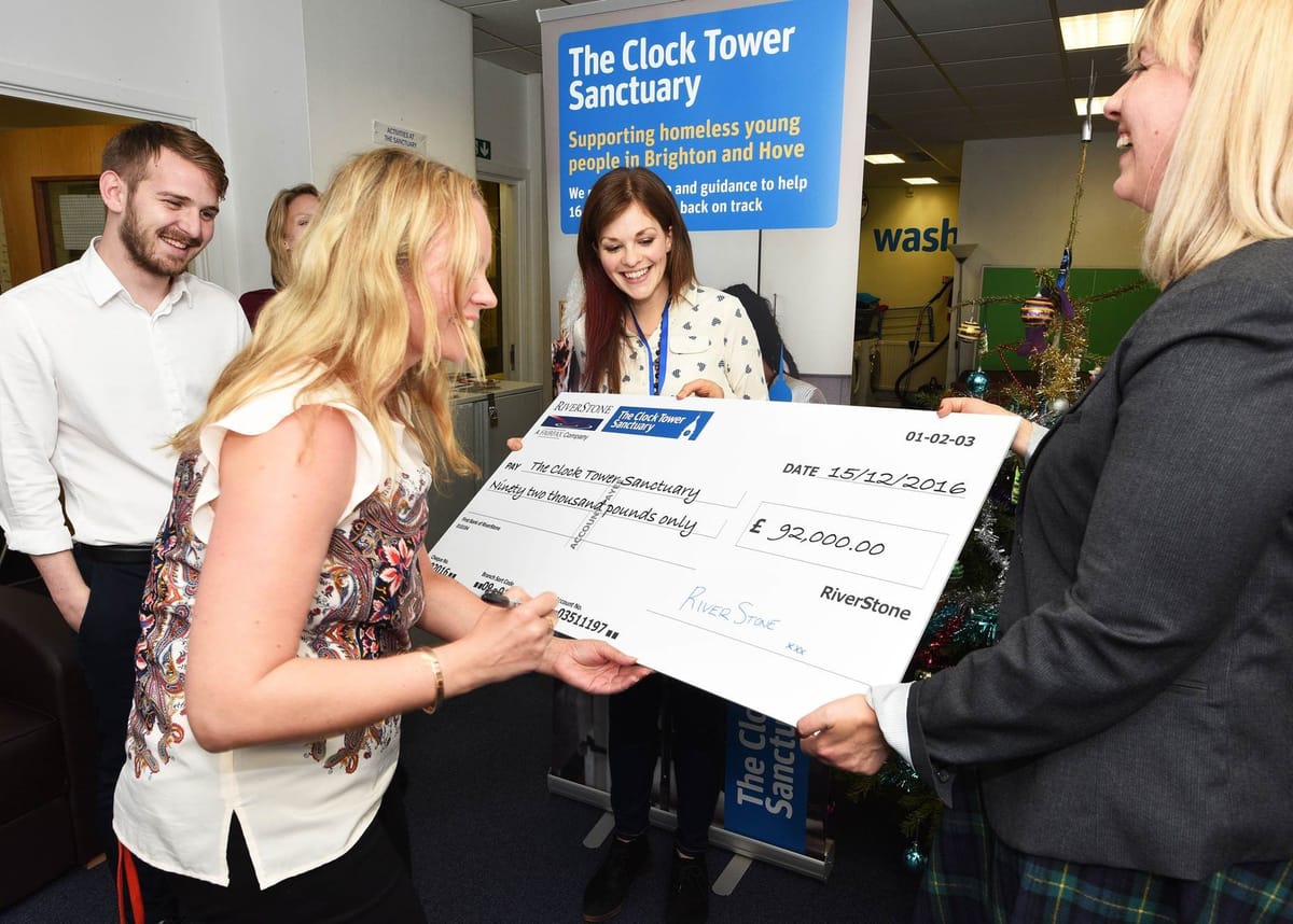 Youth homeless charity receives massive donation from Brighton business