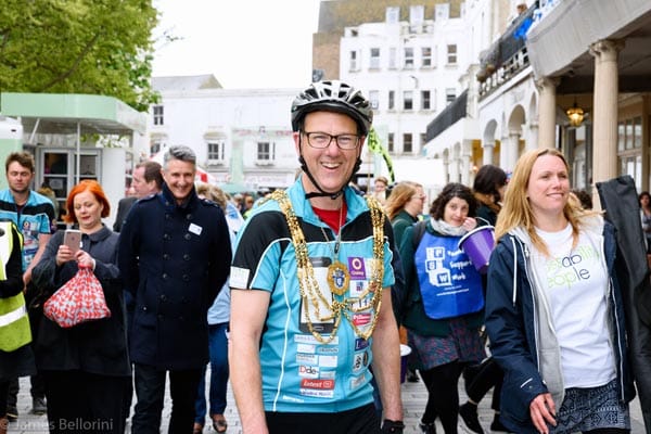 Mayor cycles from Paris to Brighton for his charities