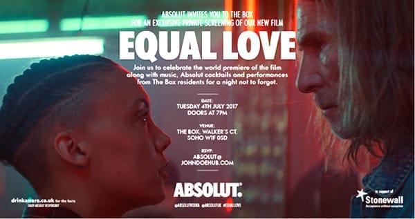 Absolut explores equality in 2017 with a short film titled ‘Equal Love’