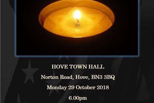 Vigil for those murdered at Tree of Life Synagogue in USA – tonight at 6pm