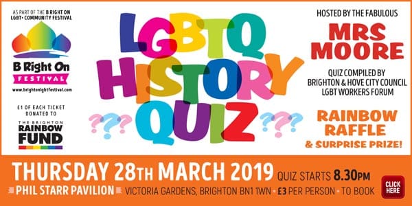 B RIGHT ON LGBT+ Community Festival: LGBTQ History Quiz