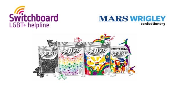 Skittles support Switchboard as they celebrate London Pride!