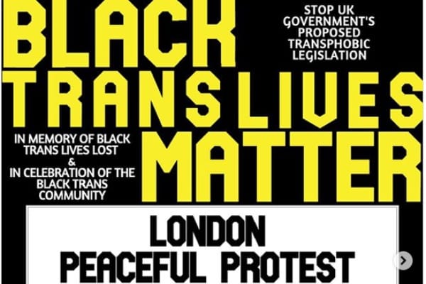 London Black Trans Lives Matter protest today.