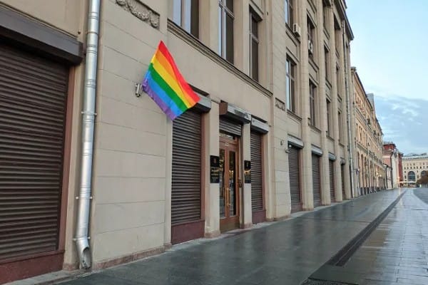 Four arrested after decorating Russian government buildings with rainbow flags