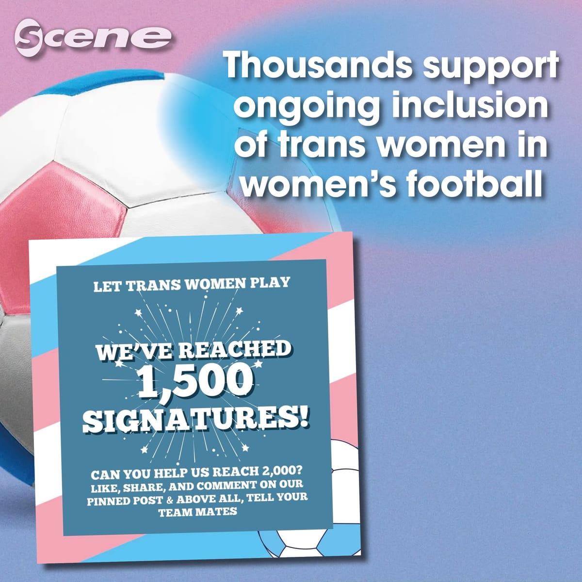 Thousands support ongoing inclusion of trans women in women’s football