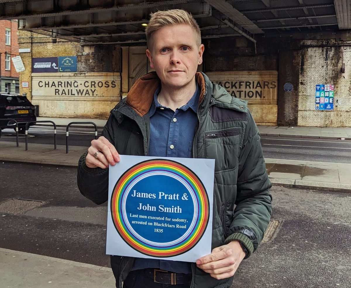 South London councillor, Victor Chamberlain, gives his backing to a memorial for the last two men executed for sodomy in England