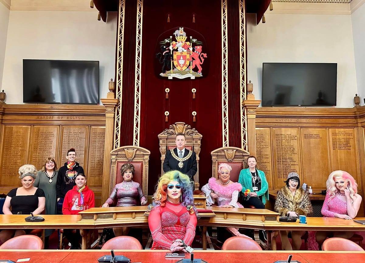 Mayor of Bolton welcomes six drag queens to Mayor’s Parlour to “promote inclusion”