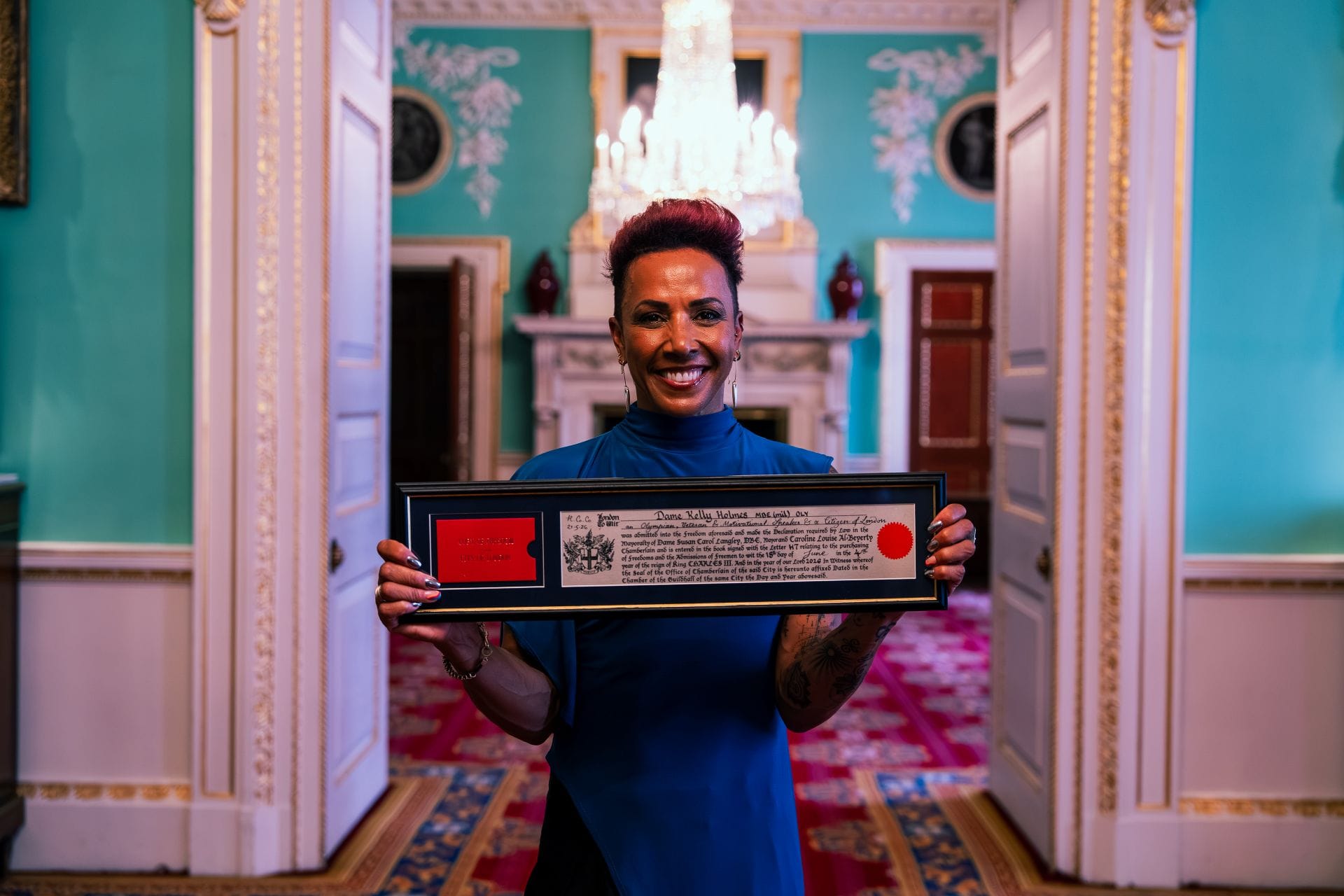 Dame Kelly Holmes receives Freedom of the City of London on Pride day in the Square Mile