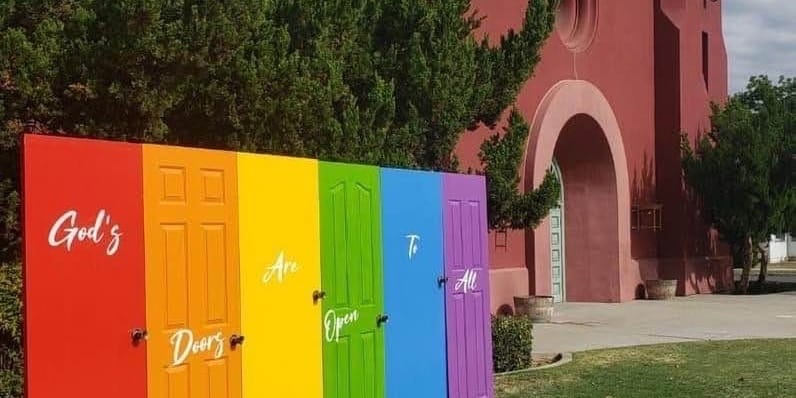 Rainbow church doors vandalised again in suspected anti-LGBTQ+ attack