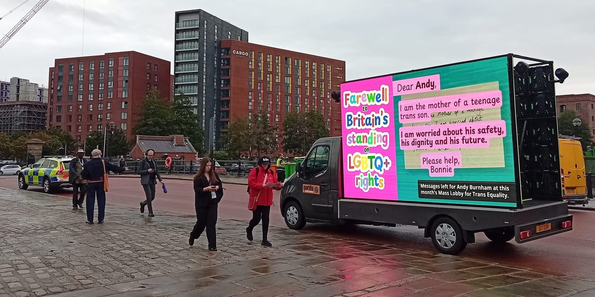 “Farewell to Britain’s standing on LGBTQ+ rights”: Trans rights groups bring message to Labour conference ahead of PM Andy Burnham's speech
