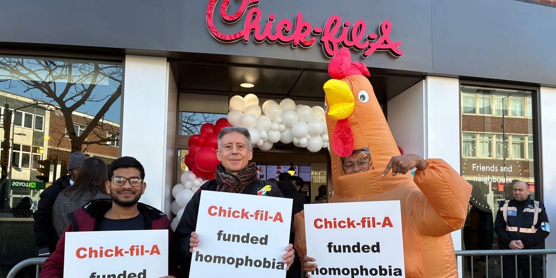 Chick-fil-A boss says 'everyone is welcome' when challenged on company's anti-LGBTQ+ past