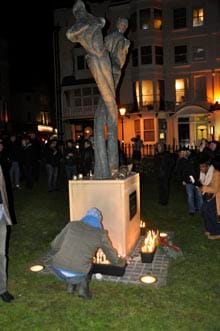 Hundreds attend candlelit vigil at Aids Memorial