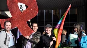 Voluntary sector organisations protest against budget cuts