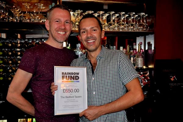 Bedford Tavern raise £650 for Rainbow Fund