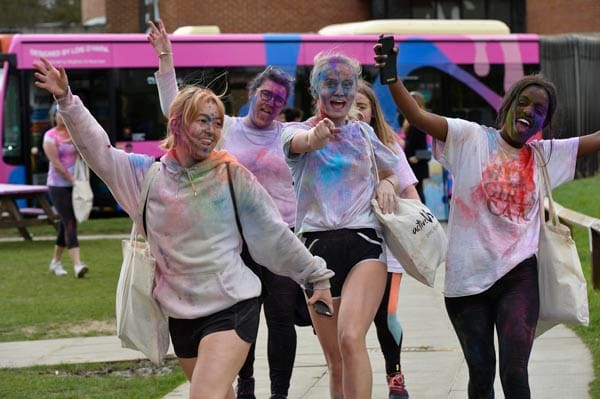 Bus unveiled in a volley of paint