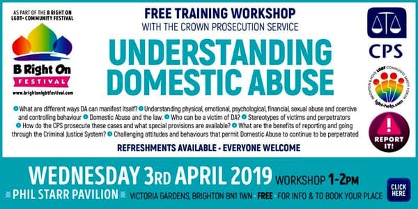 B RIGHT ON LGBT+ Community Festival: Understanding Domestic Abuse with the Crown Prosecution Service
