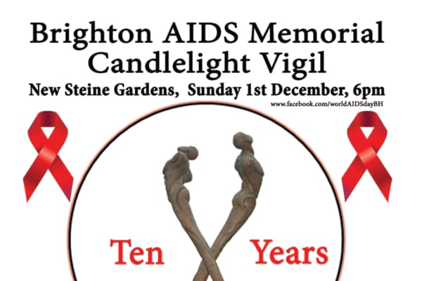 Brighton AIDS Memorial Candlelight Vigil today –  Sunday 1st December.
