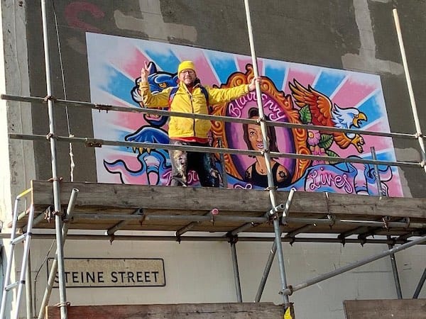 Dave Pop! creates beautiful mural to Blair Envy at Club Revenge