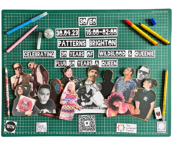 “A celebration for 60 years, a celebration for love.” Brighton’s queerest disco dears, DJs Wildblood and Queenie, to bring 30/60 to Patterns Brighton on Sunday, April 30