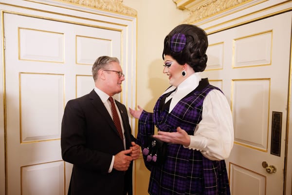 Lawrence Chaney, Scottish winner of RuPaul’s Drag Race, attends Number 10 to celebrate Burns Night and honour the life and legacy of Scottish poet Robert Burns