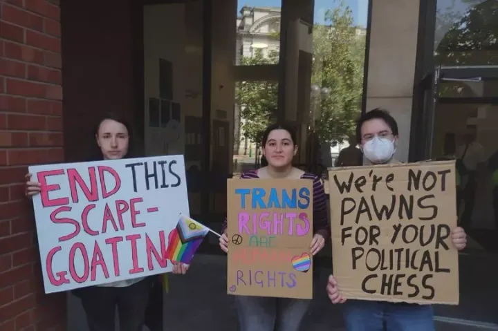 Trans rights protest held outside Hull Crown Court following Supreme Court ruling