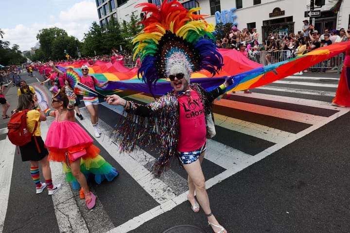 "Never give up hope." Thousands gather for powerful demonstration of resistance against Trump's policies affecting LGBTQ+ rights