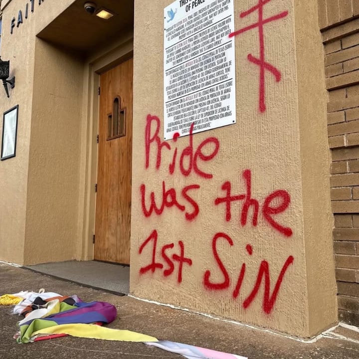 LGBTQ-affirming church in South Austin, Texas, vandalised and Pride Flag torn down