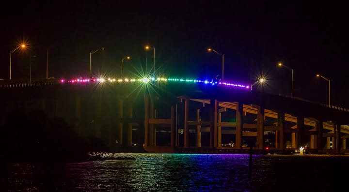 Melbourne Causeway lights up in dazzling display for Pride