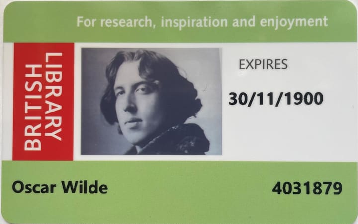 Oscar Wilde's library card reissued by British Library 130 years after being revoked over gay conviction