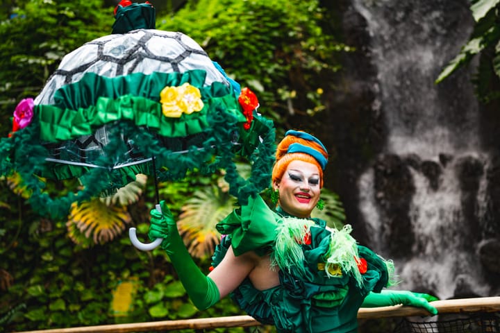 RuPaul’s Drag Race UK star Pasty recreates iconic look inside Eden Project's Rainforest Biome