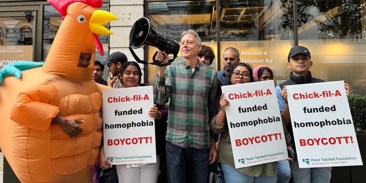 Peter Tatchell to lead protest as Chick-fil-A opens first London restaurant