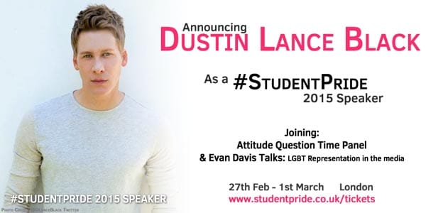 Dustin Lance Black to speak at Student Pride 2015