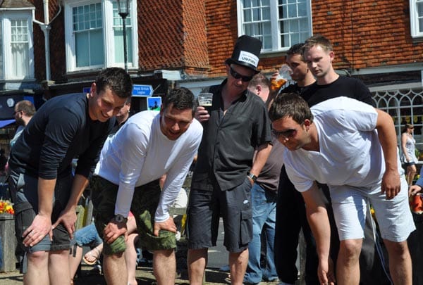Marbles Match and Easter Bonnet Parade at Abbey Green, Battle, Sussex