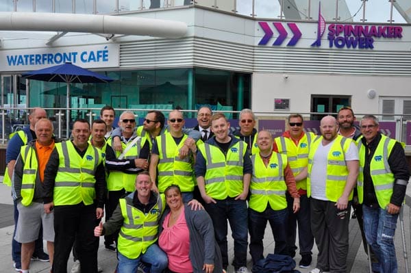 Bear Patrol abseil down Spinnaker Tower for Rainbow Fund