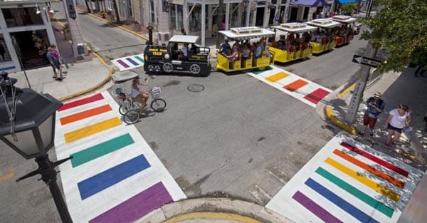 Key West install permanent rainbow pedestrian crossings