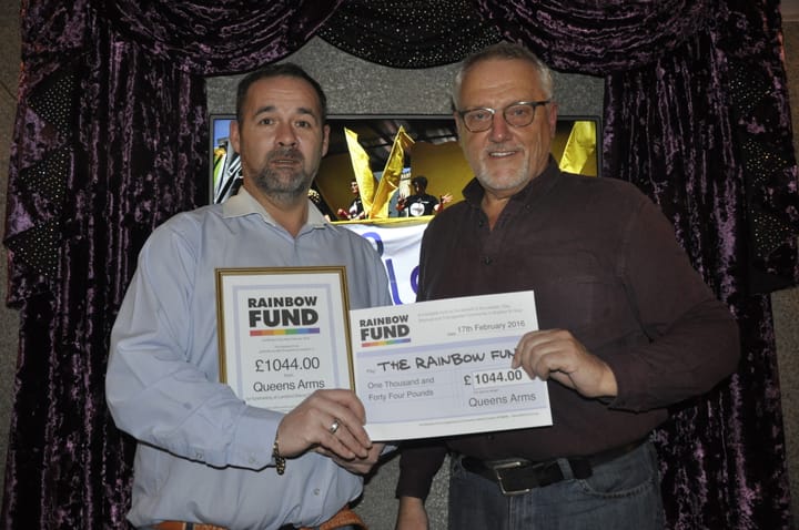 Queens Arms raises over £1,000 for Rainbow Fund