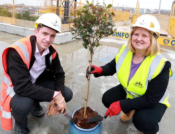Topping out ceremony at new housing scheme