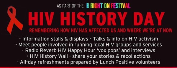 TODAY: B RIGHT ON LGBT Festival: HIV History Day and Community Meal