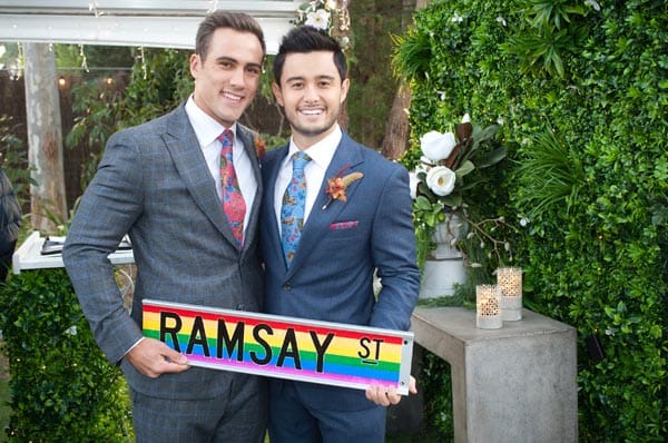 Neighbours make history with Australian TV’s first same-sex wedding