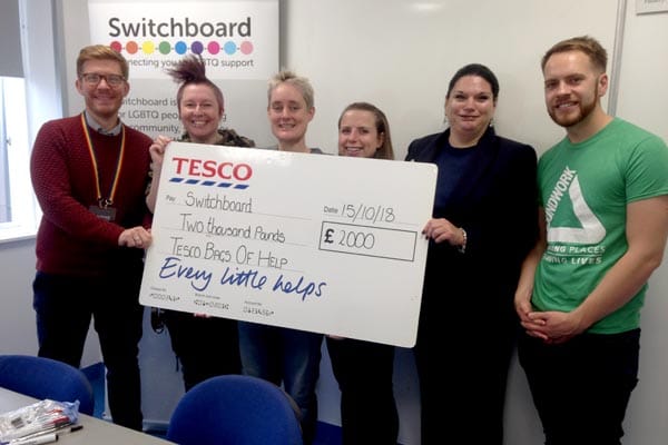 Switchboard bags £2,000 from Tesco’s community grant scheme
