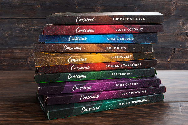 Conscious Chocolate launch Rainbow Collection