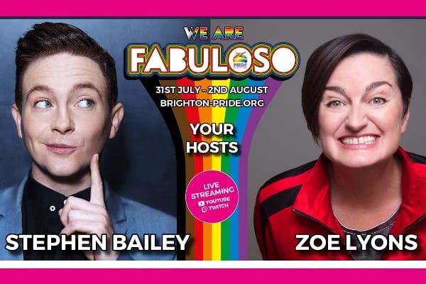Stephen Bailey & Zoe Lyons to host Brighton & Hove Pride Online – We Are FABULOSO!