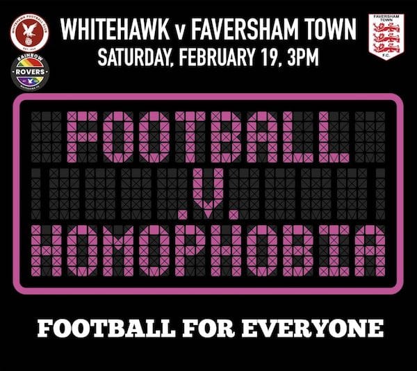 Whitehawk Football Club to embark on a week of Inclusion and Diversity Awareness in football as part of Football v Homophobia Month of Action